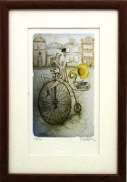 Aleš Vondřich - Dáma s gramofonem - umělecký tisk